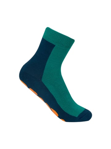 Trollkids Anti-Rutsch-Socken "Kids" donkerblauw/groen