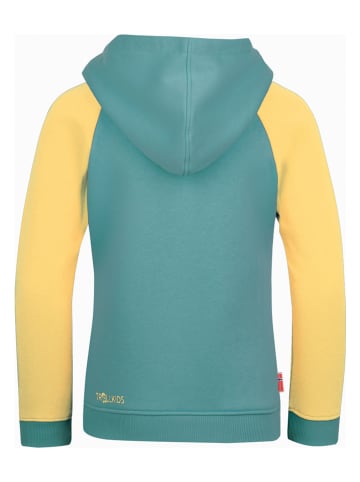 Trollkids Hoodie "Stavanger" in Grün/ Gelb