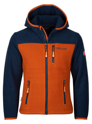 Trollkids Fleecejacke "Stavanger" in Dunkelblau/ Orange