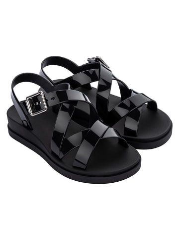 zaxy Sandały "Plena" w kolorze czarnym na koturnie
