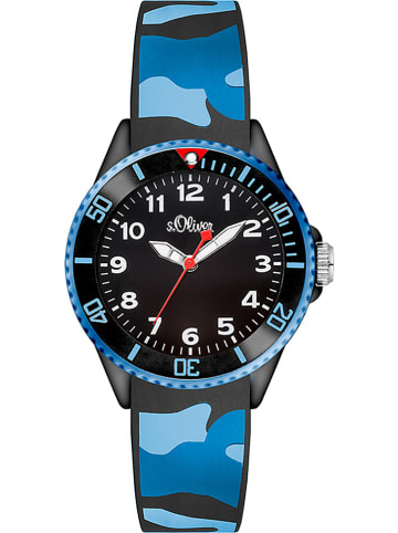 S. Oliver Zegarek kwarcowy w kolorze niebiesko-czarnym