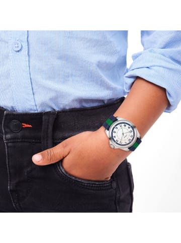 s.Oliver Kwartshorloge donkerblauw/groen/zilverkleurig/wit