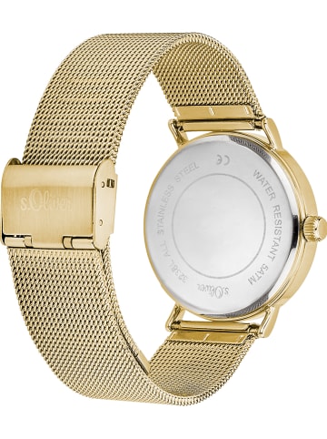 S. Oliver Quarzuhr in Gold/ Weiß