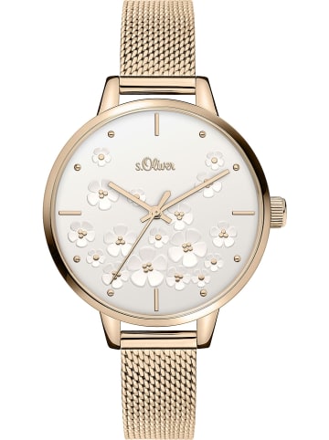 S. Oliver Kwartshorloge roségoudkleurig/zilverkleurig