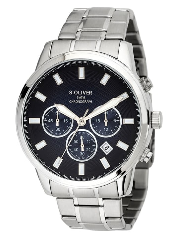 s.Oliver Chronograaf zilverkleurig/donkerblauw