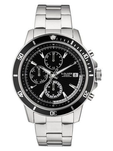 s.Oliver Chronograph in Silber/ Schwarz