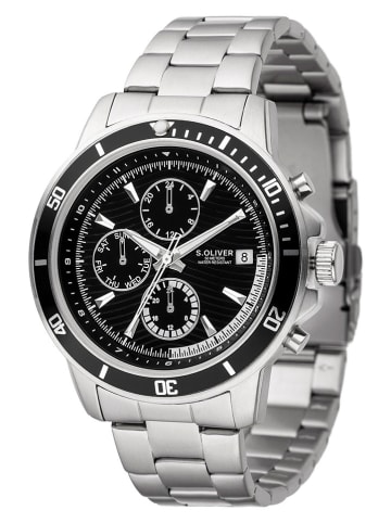 s.Oliver Chronograph in Silber/ Schwarz