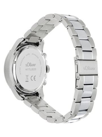 s.Oliver Chronograph in Silber/ Weiß/ Dunkelblau