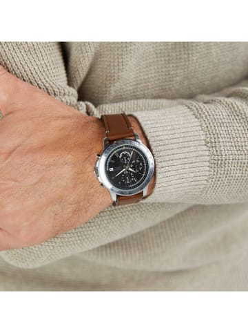 s.Oliver Chronograph in Hellbraun/ Silber/ Schwarz