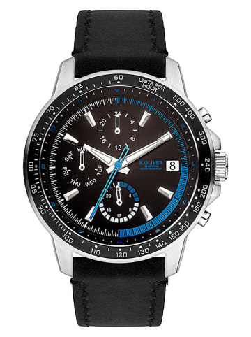 s.Oliver Chronograaf zwart/zilverkleurig