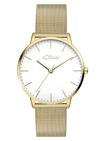s.Oliver Kwartshorloge goudkleurig/wit