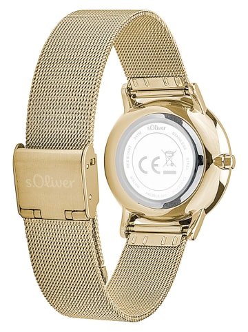 s.Oliver Quarzuhr in Gold/ Weiß