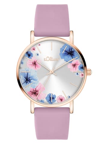 s.Oliver Zegarek kwarcowy w kolorze różowozłoto-fioletowym