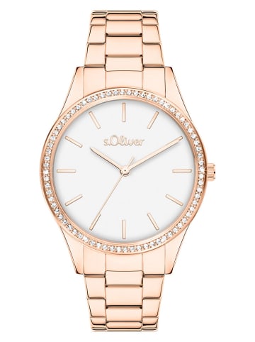 s.Oliver Quarzuhr in Roségold/ Weiß