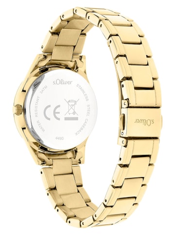 s.Oliver Quarzuhr in Gold/ Weiß