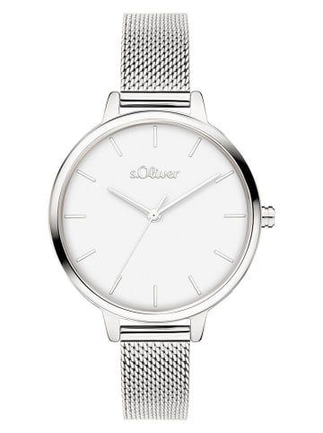 s.Oliver Quarzuhr in Silber/ Weiß