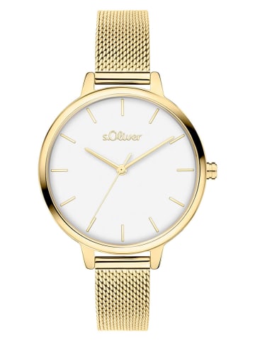 s.Oliver Kwartshorloge goudkleurig/wit