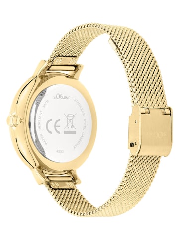 s.Oliver Kwartshorloge goudkleurig/wit