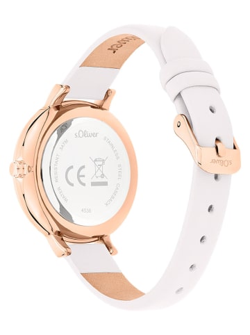 s.Oliver Quarzuhr in Weiß/ Roségold/ Weiß