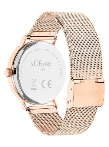 s.Oliver Kwartshorloge roségoudkleurig/wit
