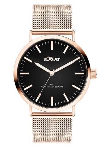 s.Oliver Quarzuhr in Roségold/ Schwarz