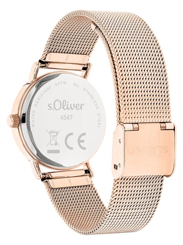 s.Oliver Zegarek kwarcowy w kolorze różowozłoto-białym