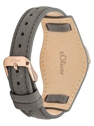 s.Oliver Quarzuhr in Grau/ Roségold/ Weiß