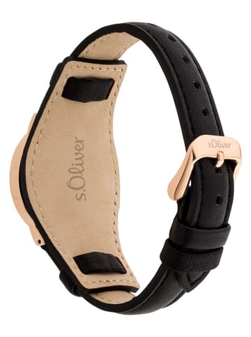 s.Oliver Quarzuhr in Schwarz/ Roségold