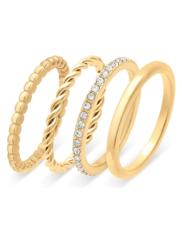 s.Oliver 4er-Set: Ringe mit Edelsteinen