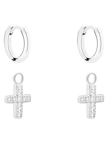 s.Oliver Zilveren creolen met edelstenen