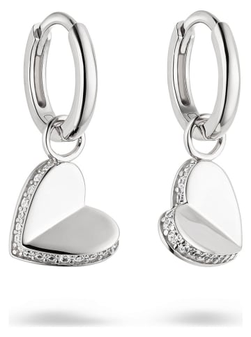 s.Oliver Srebrne kolczyki-kreole z cyrkoniami