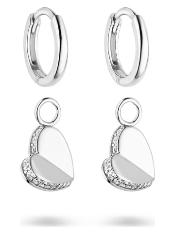 s.Oliver Silber-Creolen mit Edelsteinen