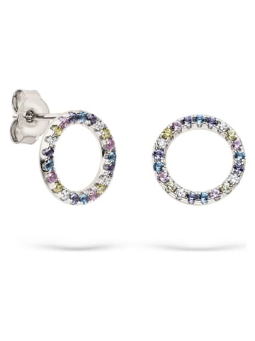 s.Oliver Zilveren oorstekers met edelstenen