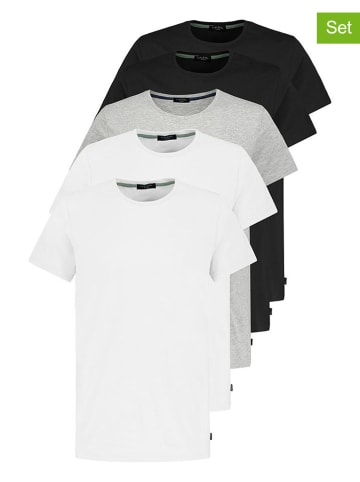 Sublevel Koszulki (5 szt.) w kolorze czarnym, białym i jasnoszarym