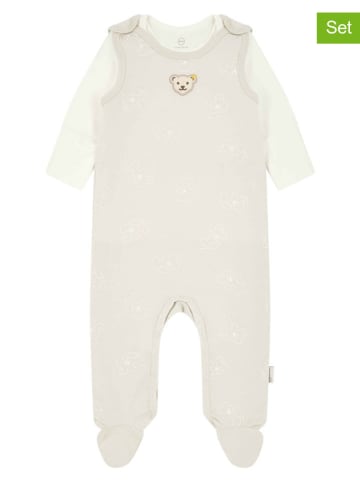 Steiff 2tlg. Strampler-Set in Beige/ Creme