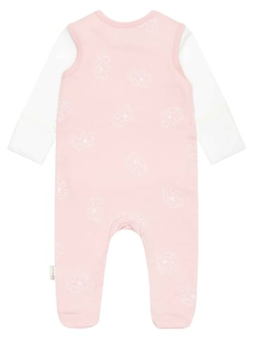 Steiff 2tlg. Strampler-Set in Rosa/ Weiß