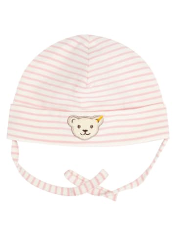 Steiff Bindemütze in Rosa/ Creme