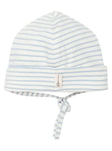 Steiff Czapka w kolorze biało-błękitnym