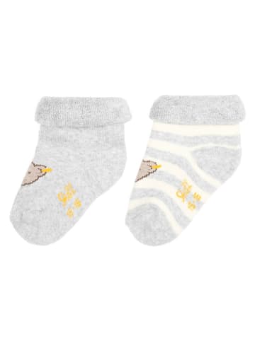 Steiff 2er-Set: Socken in Grau/ Weiß