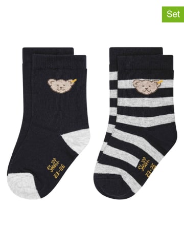 Steiff 2er-Set: Socken in Schwarz/ Grau