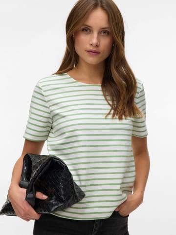 Vero Moda Bluse in Grün/ Weiß