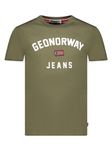 Geographical Norway Koszulka "Jassier" w kolorze khaki
