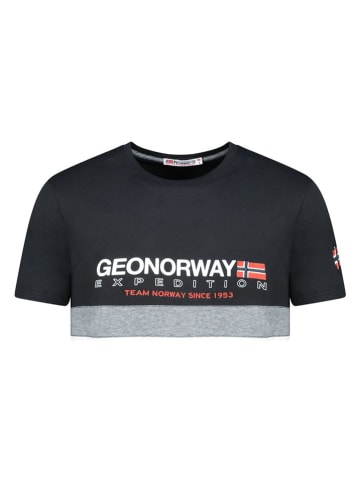 Geographical Norway Shirt "Jdouble" in Schwarz/ Grau/ Weiß