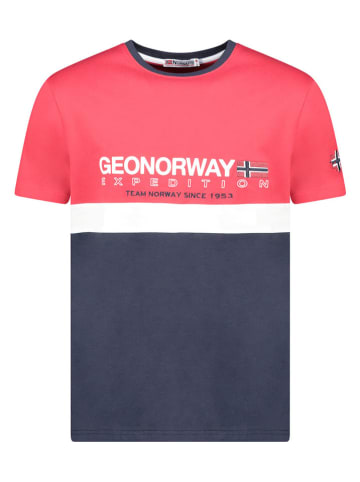 Geographical Norway Shirt "Jollegio" rood/wit/donkerblauw