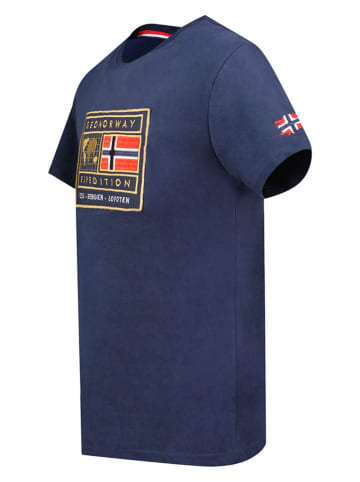 Geographical Norway Koszulka "Jofoten" w kolorze granatowym