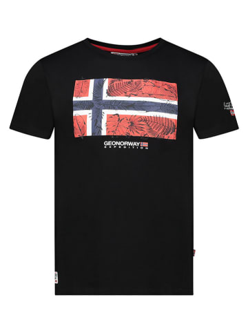 Geographical Norway Shirt "Palm" in Schwarz