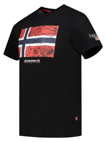 Geographical Norway Koszulka "Palm" w kolorze czarnym