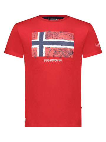 Geographical Norway Koszulka "Palm" w kolorze czerwonym