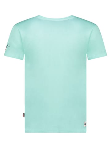 Geographical Norway Koszulka "Palm" w kolorze turkusowym