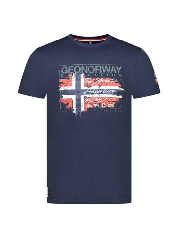 Geographical Norway Koszulka "Jrusty" w kolorze granatowym